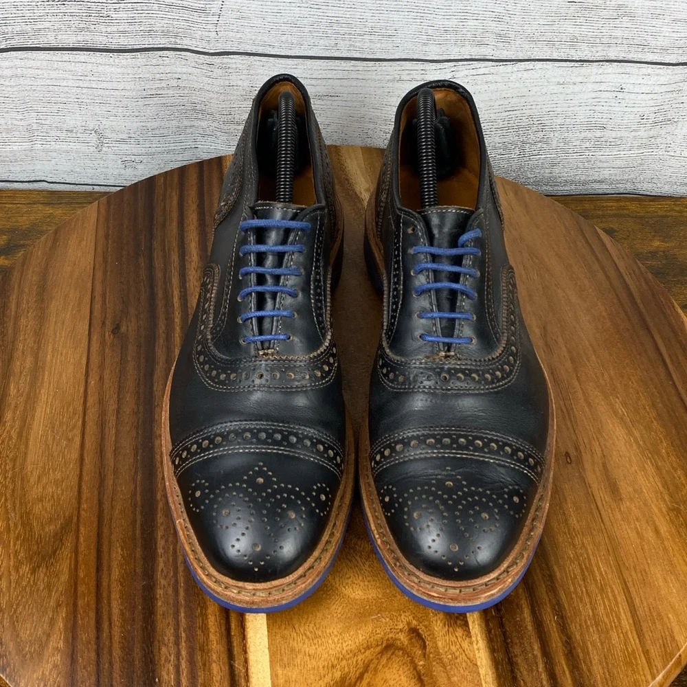 Allen Edmonds Strandmok Cap Toe Oxford Dainite Rubber Sole Black Leather Men’s 9
